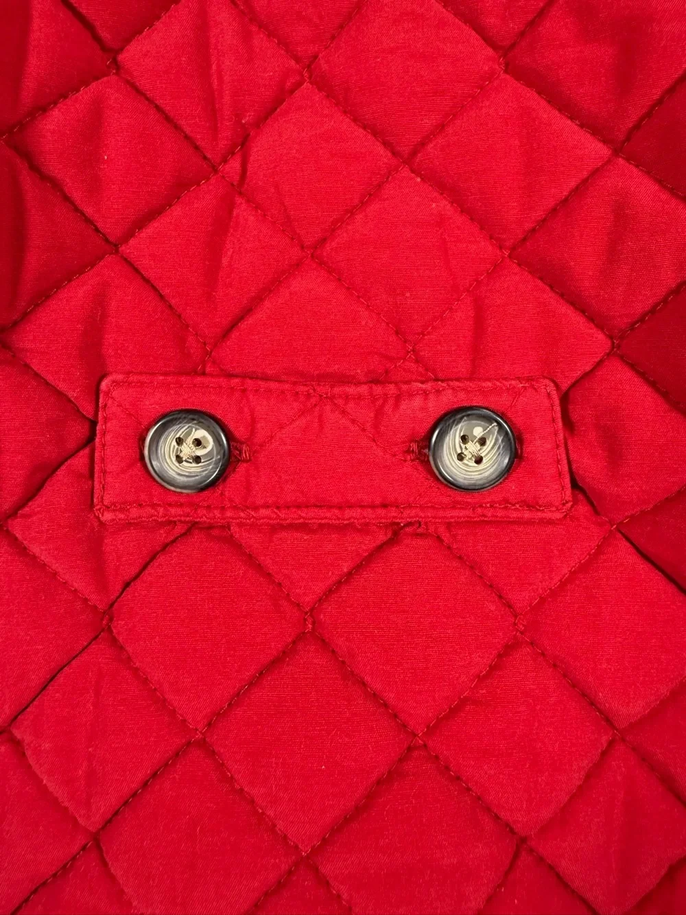 HOPE & HENRY Girls Quilted Peacoat Double Breasted Red Jacket Size 2T Classic